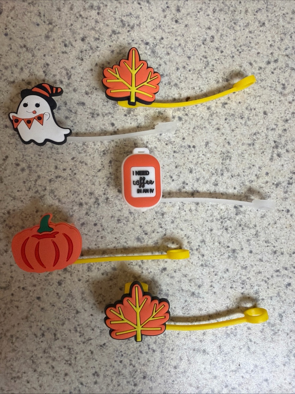 5PCS Halloween Fall Reusable Straw Topper Cover Cap Stanley Cup 30 40 Oz Tumbler